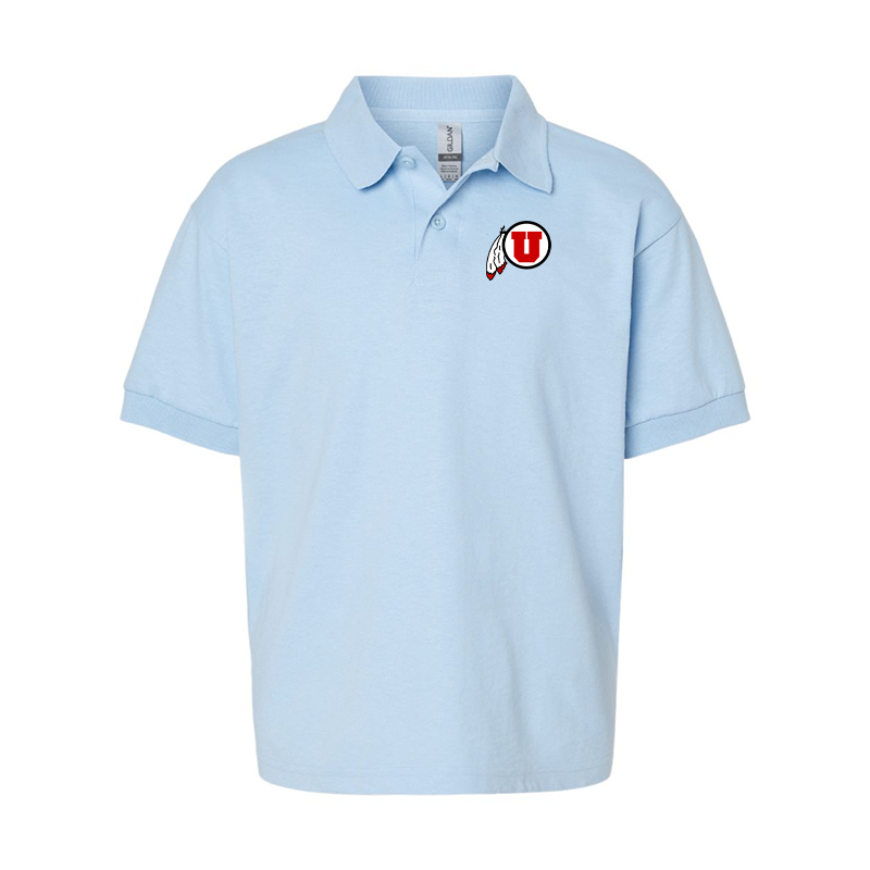 Youth Utah Utes Gildan Dry Blend Jersey Polo